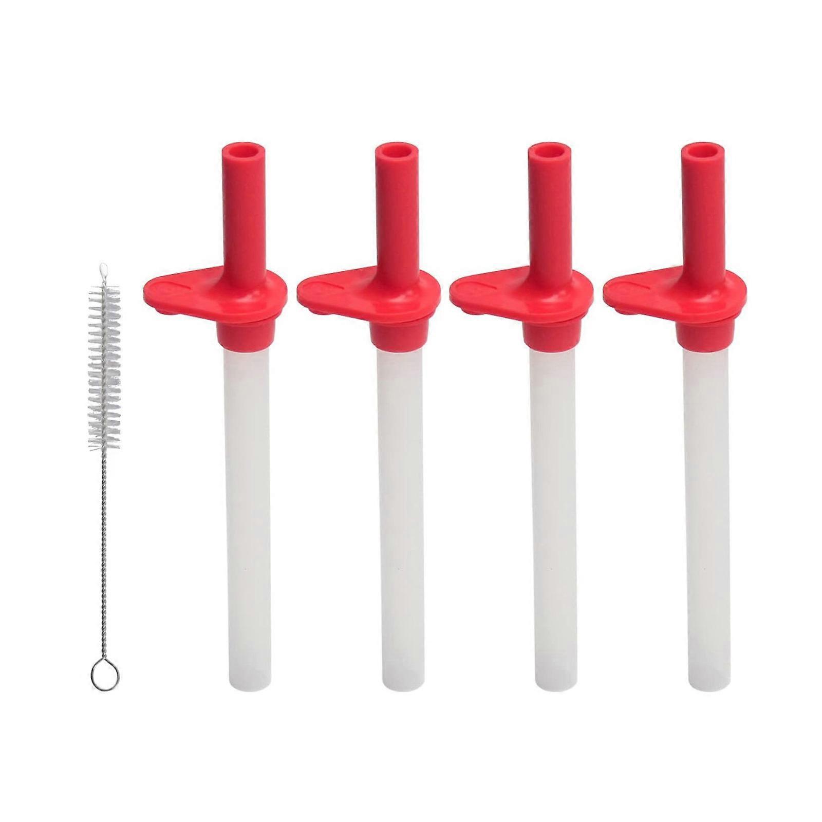 Versatile Replacement Straws Safe Drinking Straws Easy to Use Flexible Silicone Straws Great for Adventure Travel Cups  red