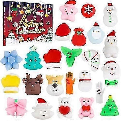 24 Days Christmas Countdown Advent Calendar Squishy Squeeze Fidget Toy Kid Gift~