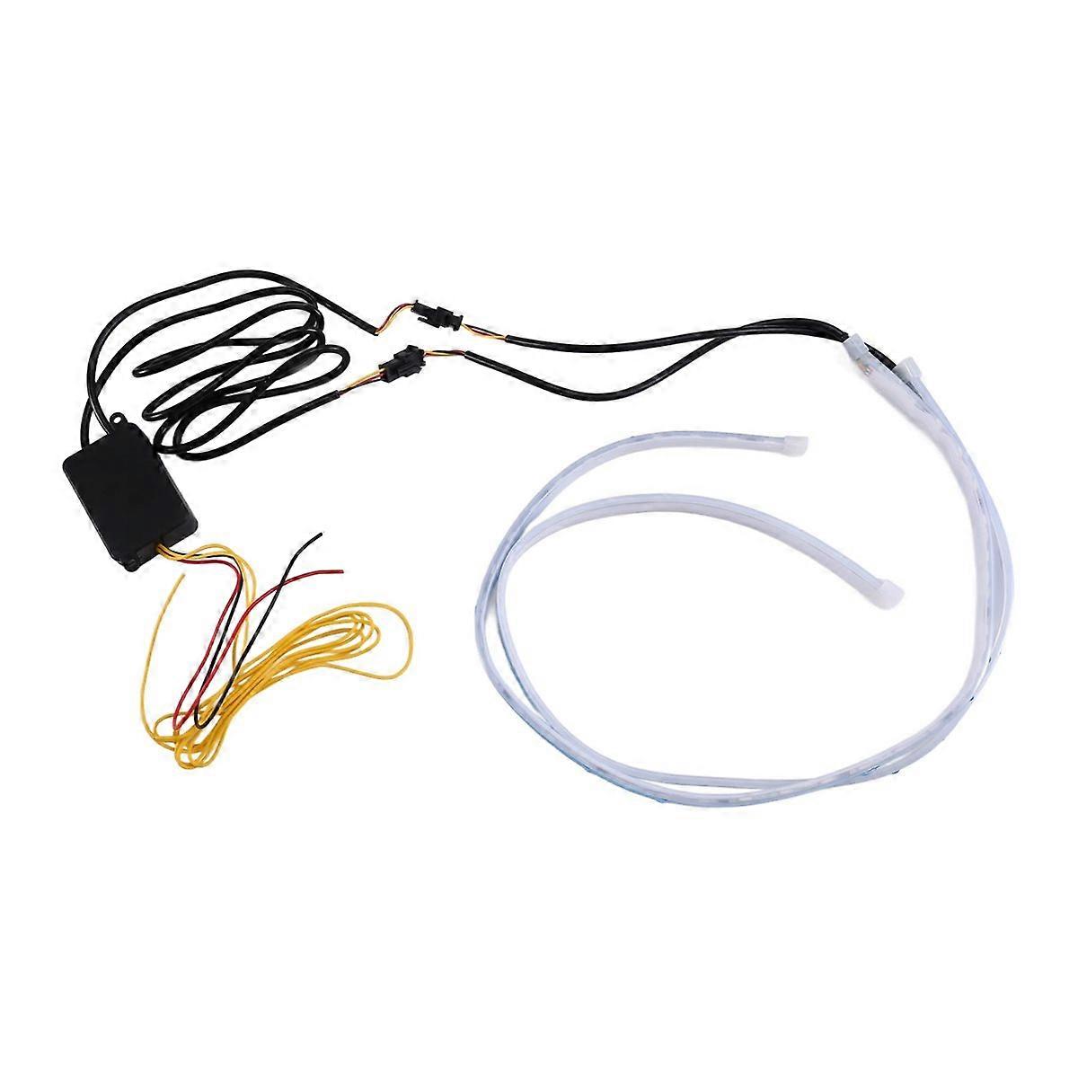 2PCS RGB APP Control 60CM LED DRL Daytime Running Strip Light Turn Signal Brake Side Car Lights Head