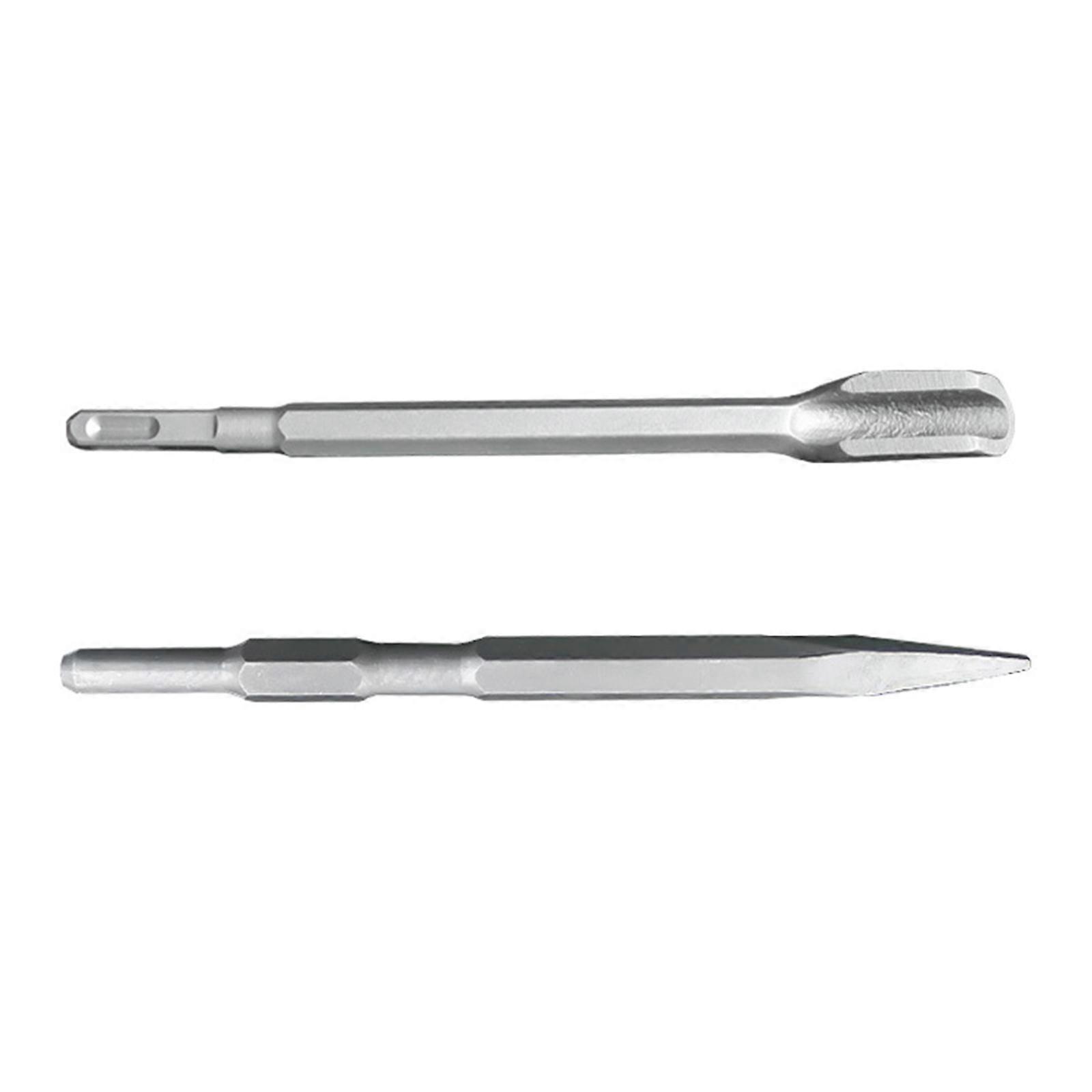 2Pcs Electric Hammer Masonry Point Grooves Flat Chisel Tool Wall Rock Drill Bit For Tile Cement Concrete Brick Multicolor