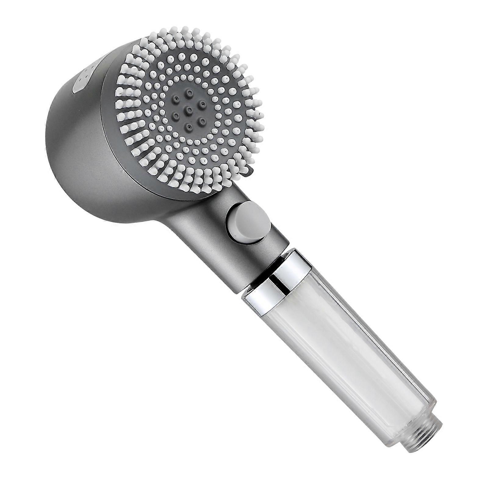 Multiple Angles Rotatable Handheld Shower Head with Increased Pressure Enhancing Handheld Showerhead with Filtration  grab gray