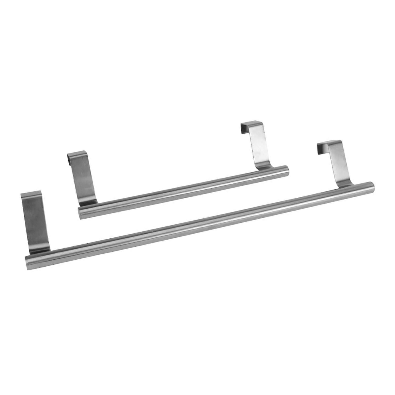2 Pack Towel Rack Silver Wall Mounted Bathroom Storage Holder No Drill for Kitchen and Bathroom