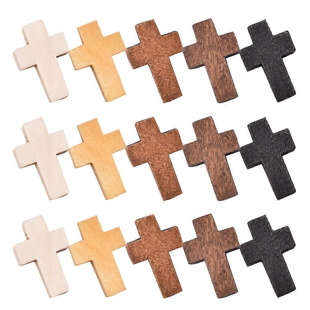 Cross Decor Crafting for Decor 100Pcs Small Wooden Hand Cross Assorted