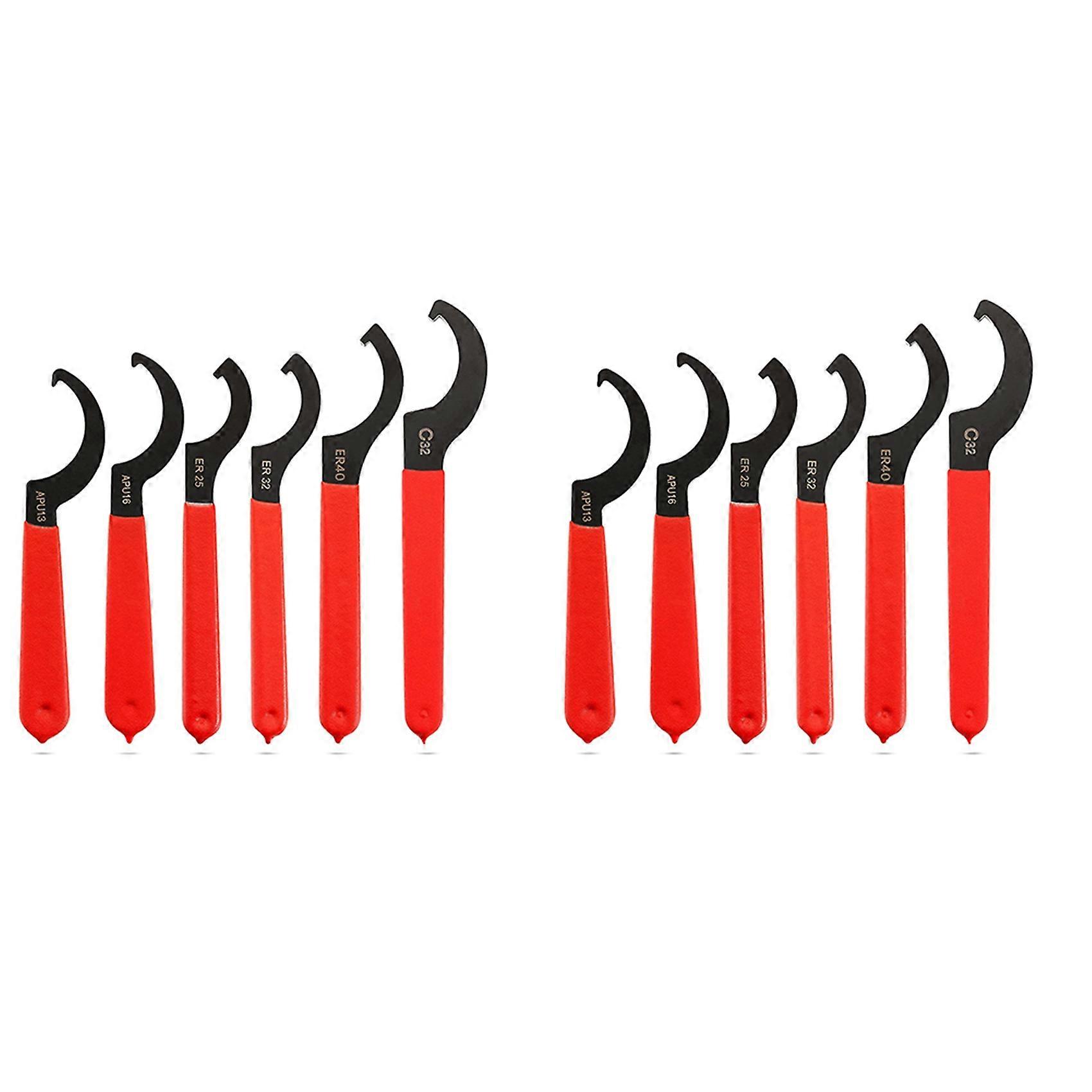 12 Pieces Spanner Wrench Set Adjustable Coilover Wrench Spanners Hook Wrenches Tools Coilover Wrench Steel Spanner