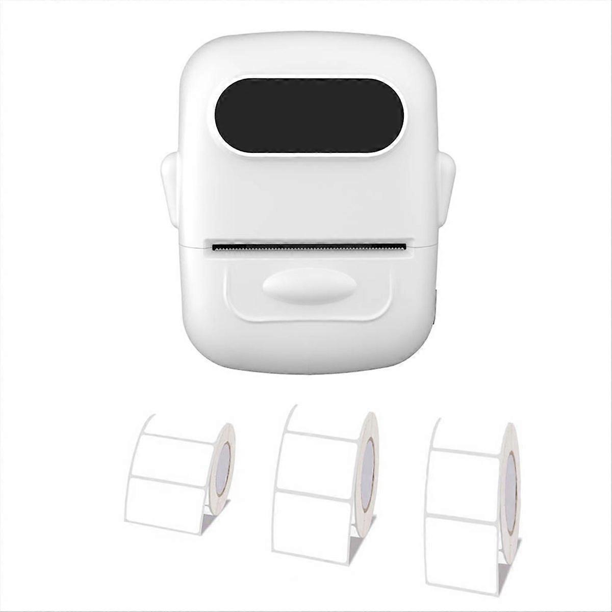 Label Printer Thermal Printer Inkless Adhesive Name Sticker White