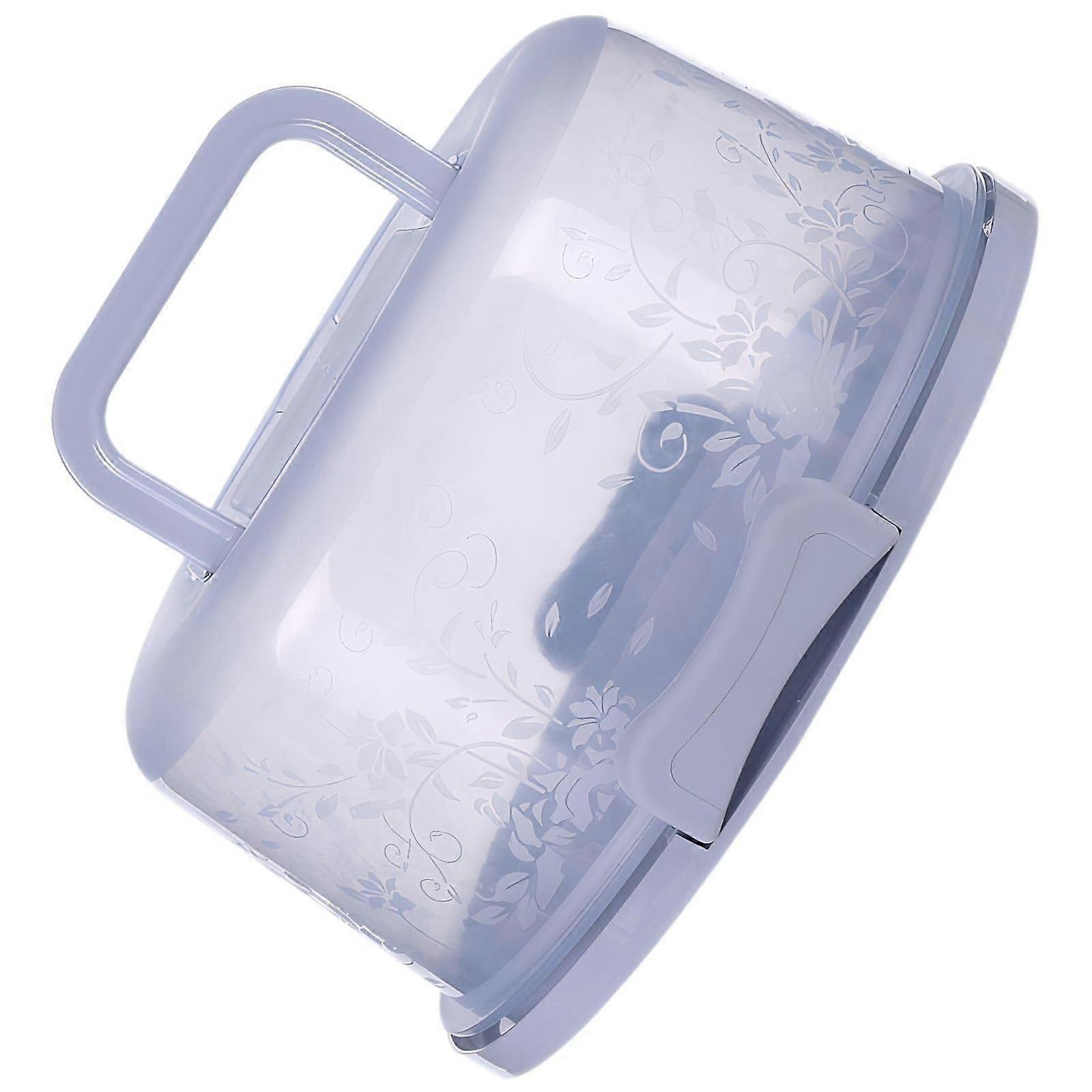 Cake Carrier with Handle and Lid for Cakes and Cupcakes Blue 26x22x12.5 cm Durable Food Safe