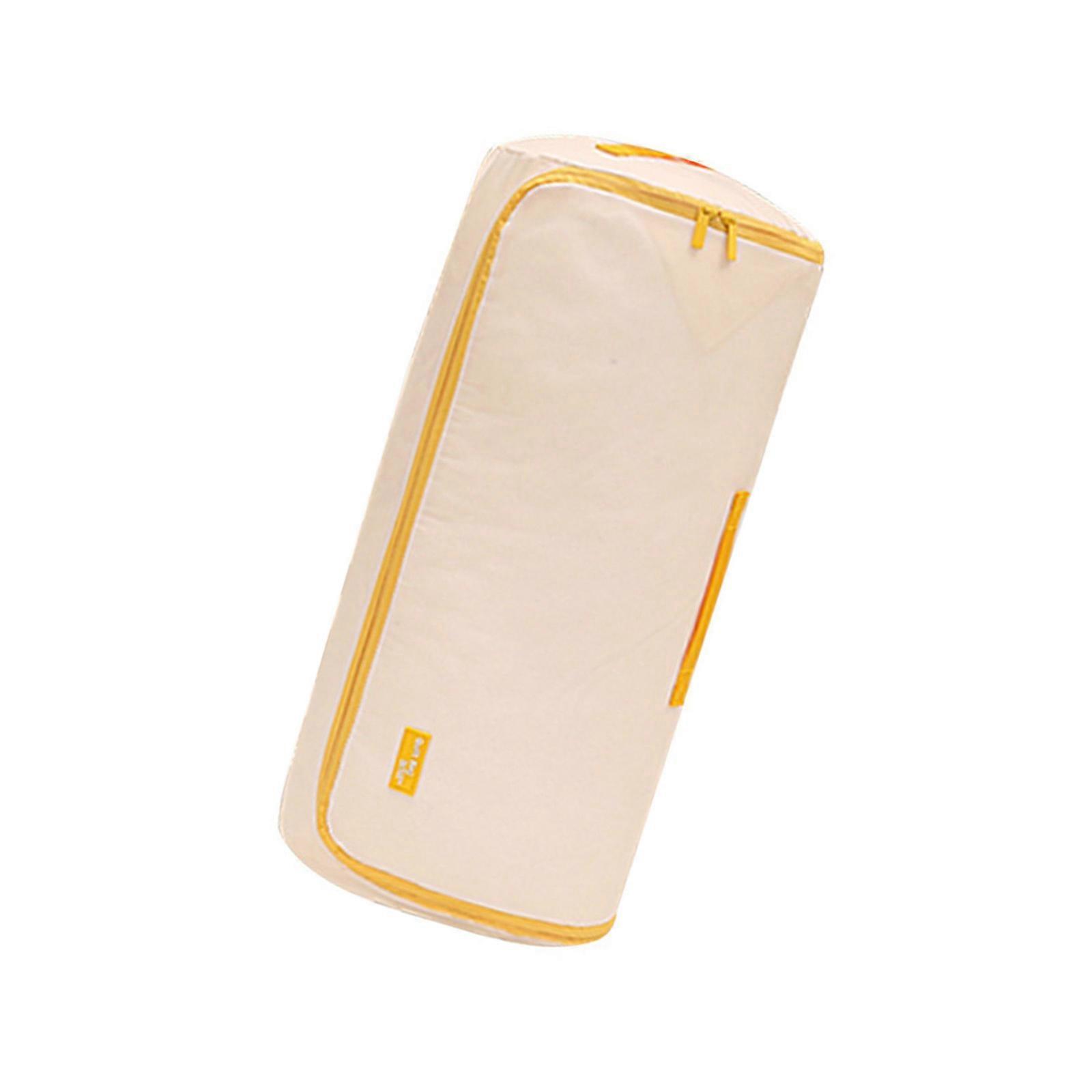 Easy Carry Organizers Bag Compressible Designs for Bedding Clothes Blankets Large Volumes Storage Solution with Handles  small Creamy yellow