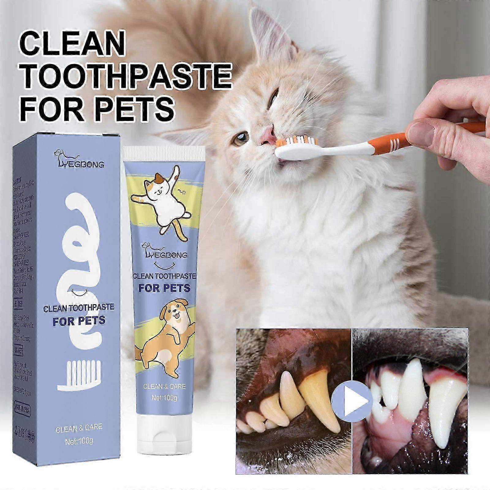 pet cleaning toothpaste contains glycerin, lemon extract and B vitamins
