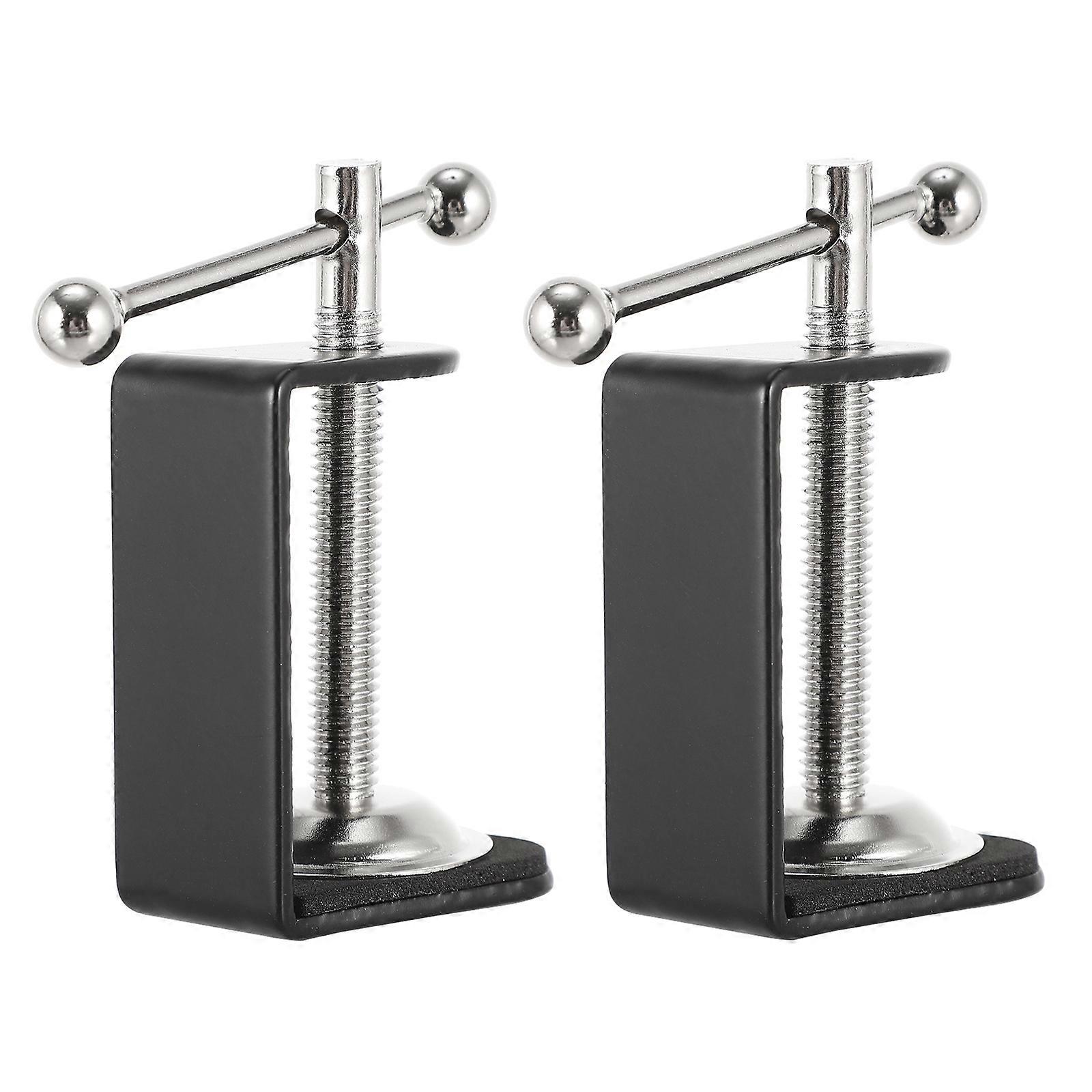 2Pcs C-shape Desk Table Mount Clamps Practical Desk Clamps Retaining Clips