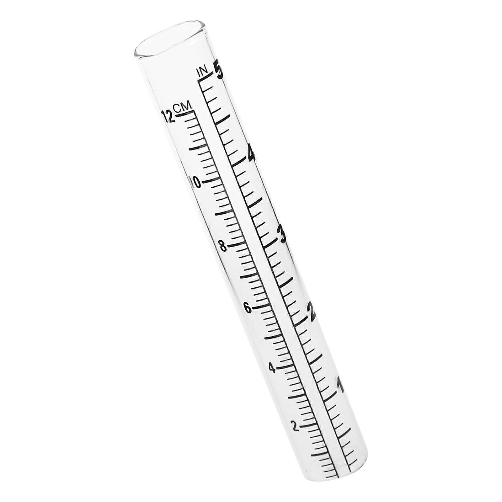 Glass Rain Gauge Test Tube with Scales for Rainfall Measure 12cm