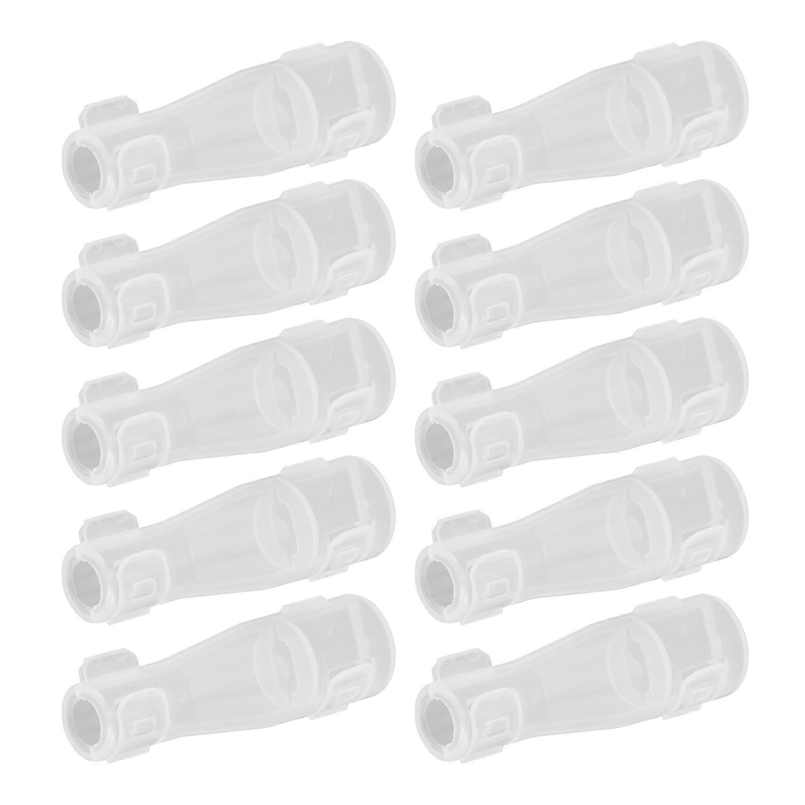 Makeup Brush Cover Plastic Round Protection Caps for 10Pcs Transparent Brushes