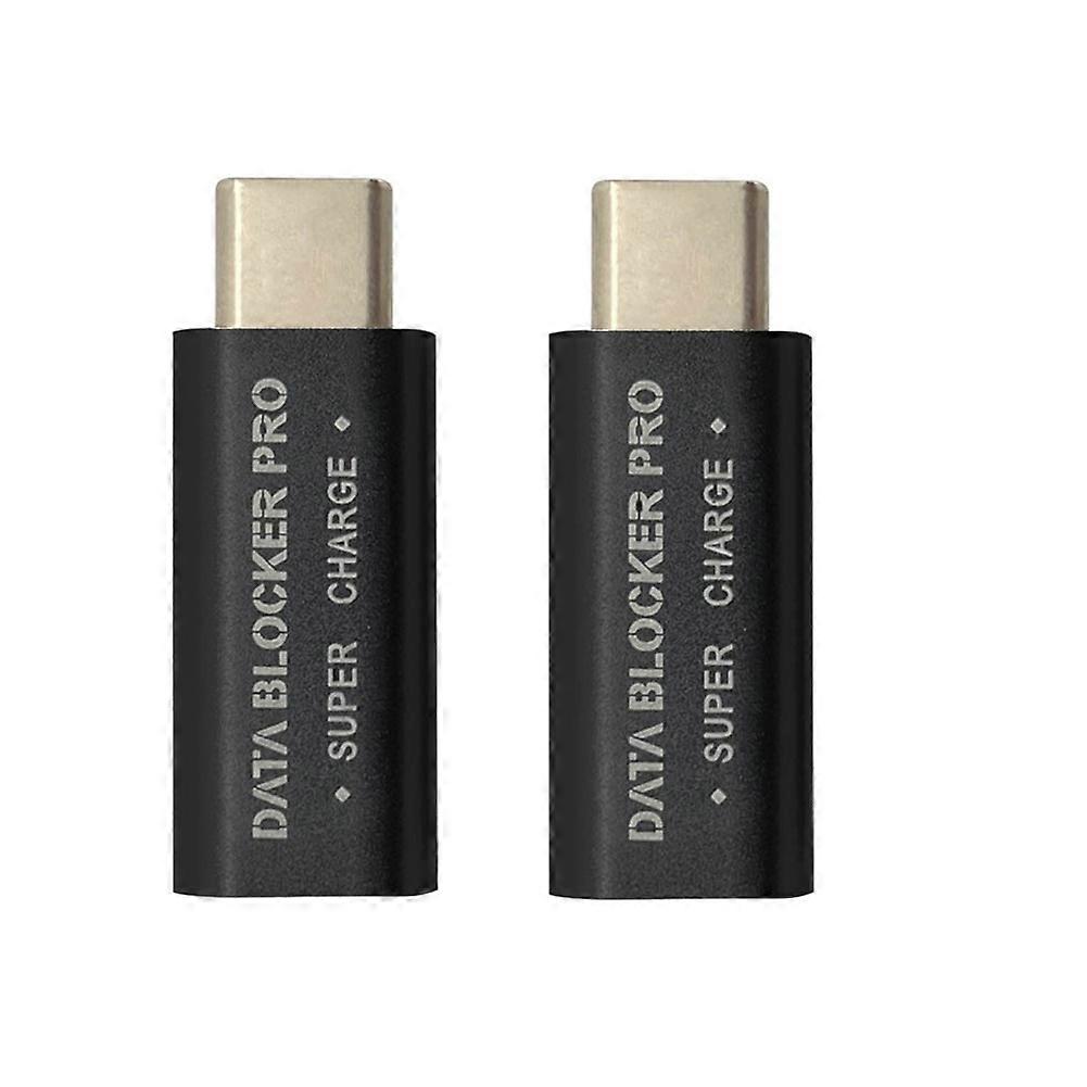 2PCS USB Type-C Data Blocker USB-C Juice Jack Adapter Support Quick Charge(50V/5A) Stop Data Theft