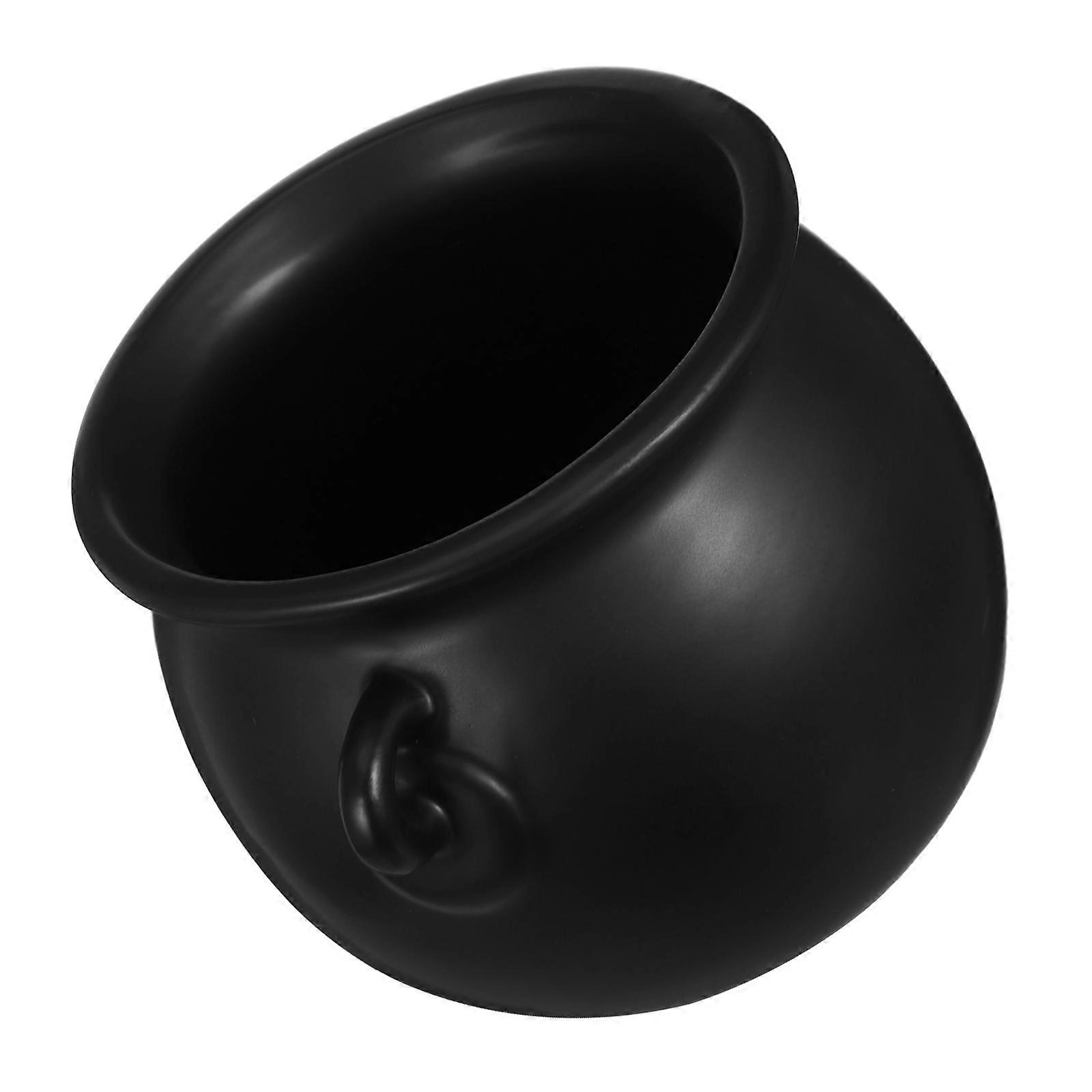 Ceramic Halloween Candy Bowl for Storage Black Witch Cauldron Snack