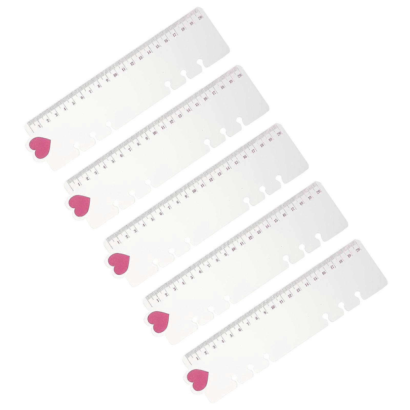 5Pcs 6 Hole Pre-Punched Plastic Binder Divider Flexible Plastic Bookmarks Ruler For Refillable Notebook Journal Planner Multicolor