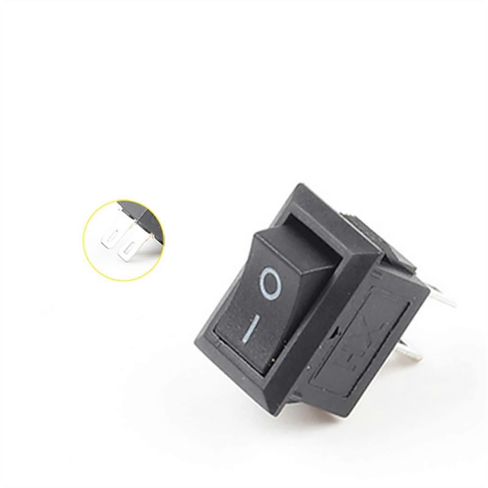 Rocker Switch 10pcs Mini 2 Pin SPST 3A 250V AC Snapin On Off Control for Boat Black