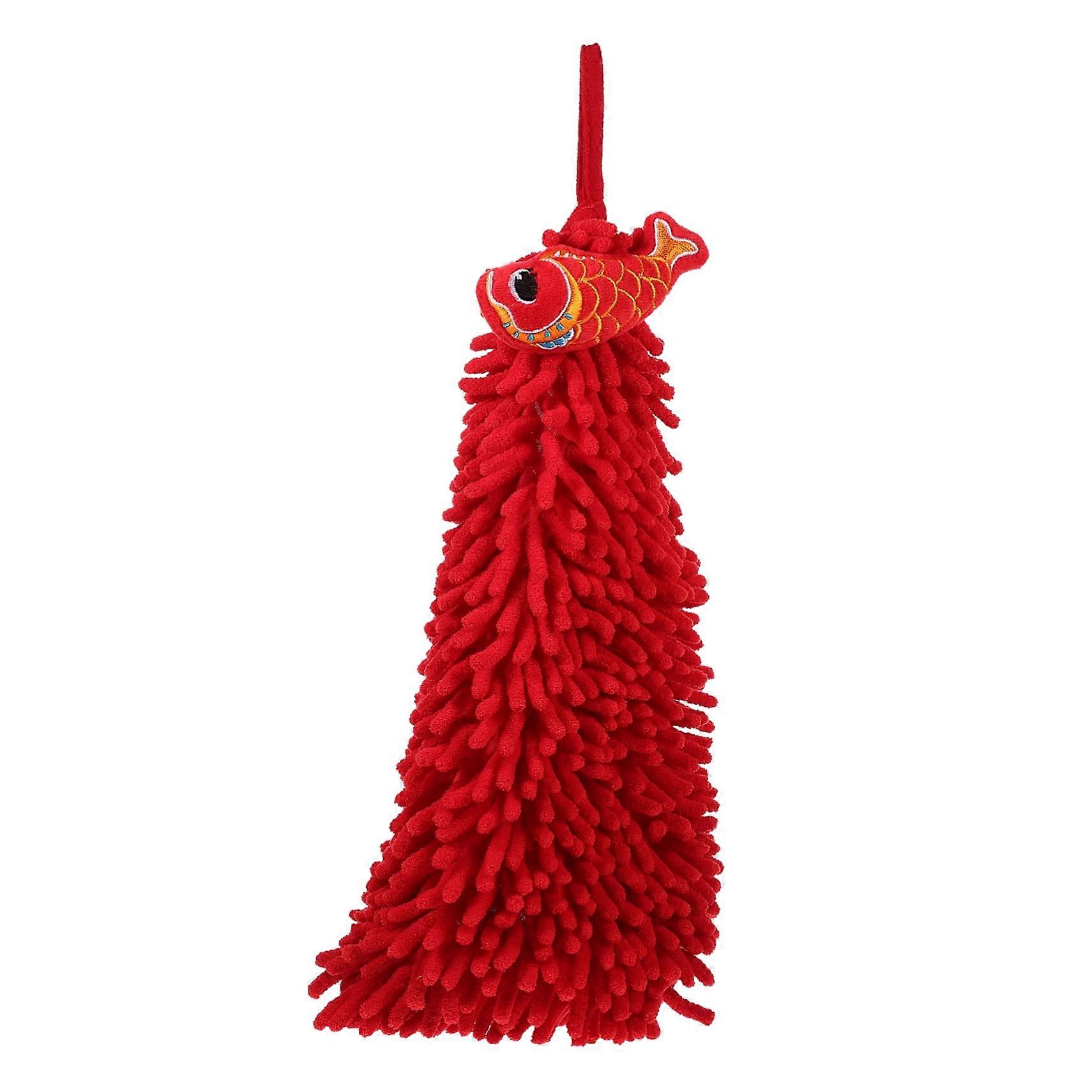 Chenille Hand Towel Quick Drying Soft Absorbent Hanging Loop for Kitchen and Bathroom Use