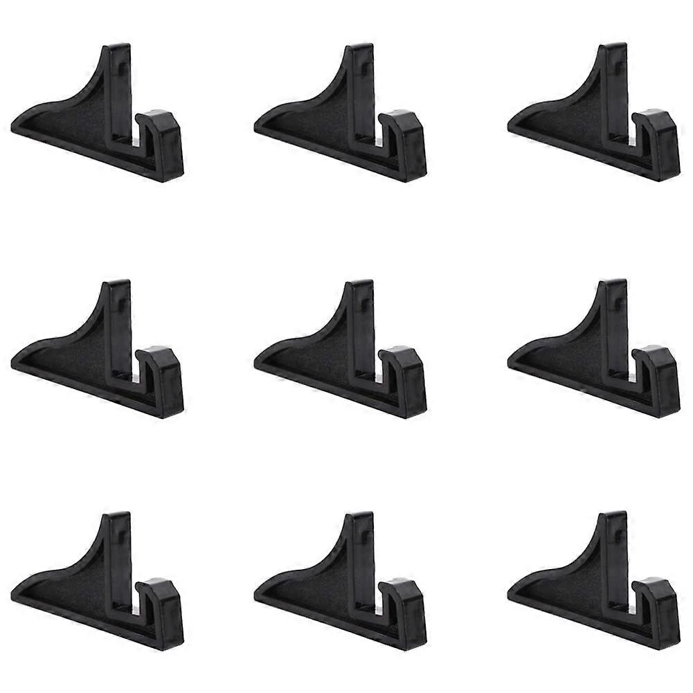 10pcs Small Plastic Display Stand Black Photo Frame Holder Mini Plate Easel for MultiPurpose Use