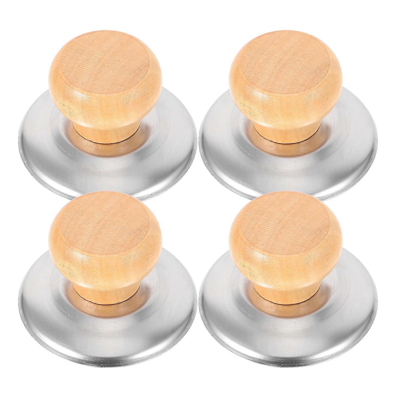 Wooden Lid Knob Replacement Heat Resistant and for Pots and Pans Khaki Color