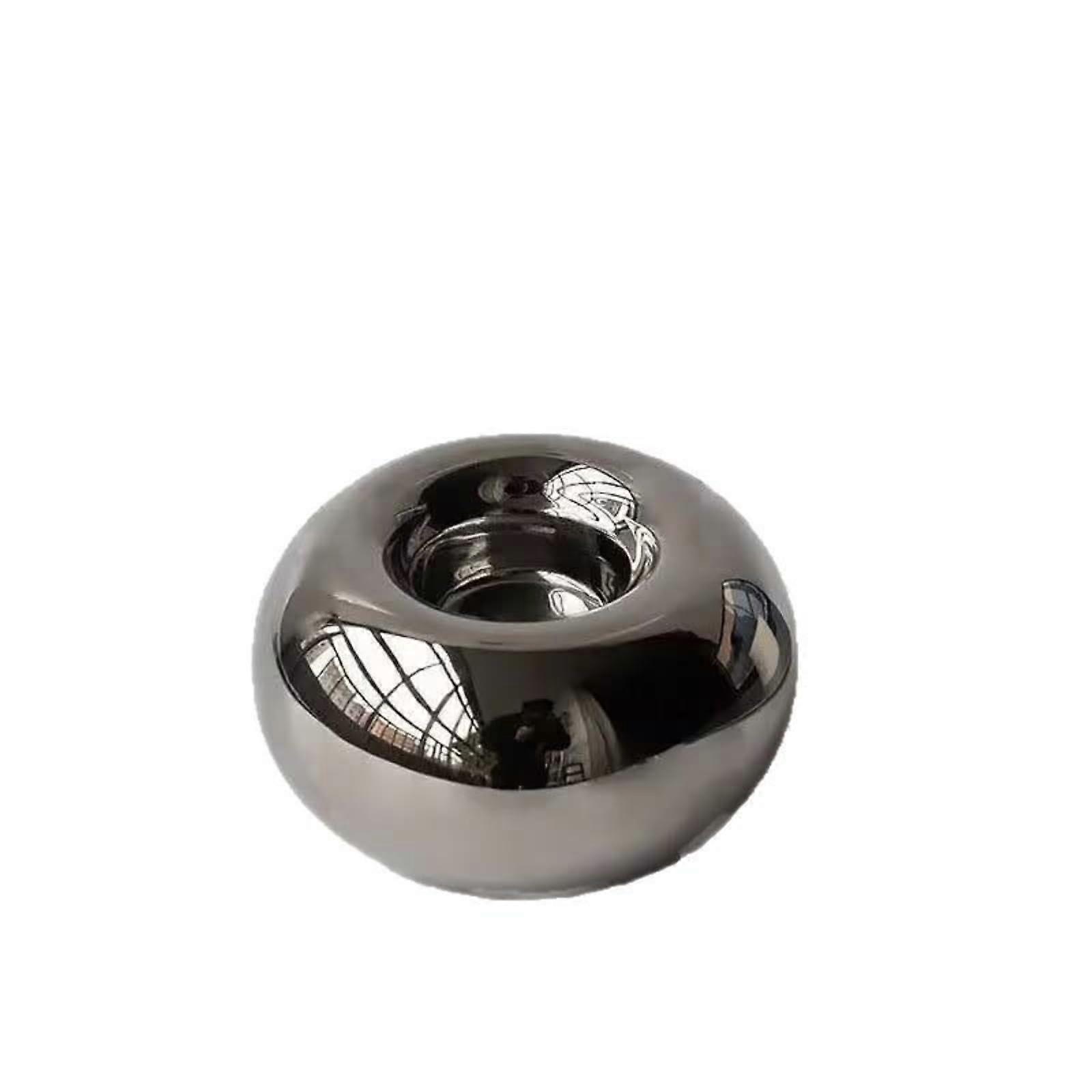 Round Ceramic Candle Holder with Elegant Circular Design and Stable Base for Home Décor