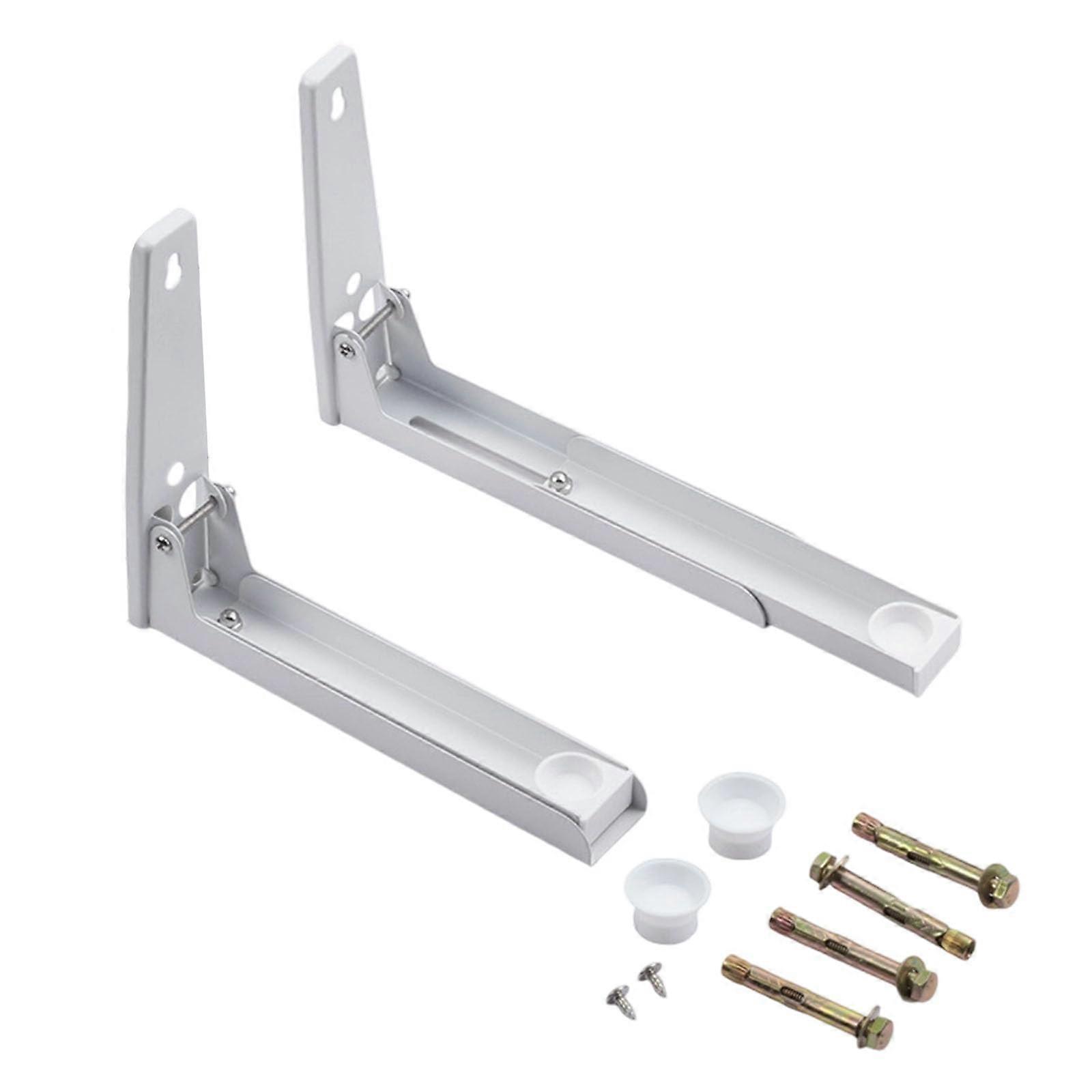 Microwave Oven Wall Mount Shelf with Adjustable Width, Rust Resistant Steel, Space Saving Design