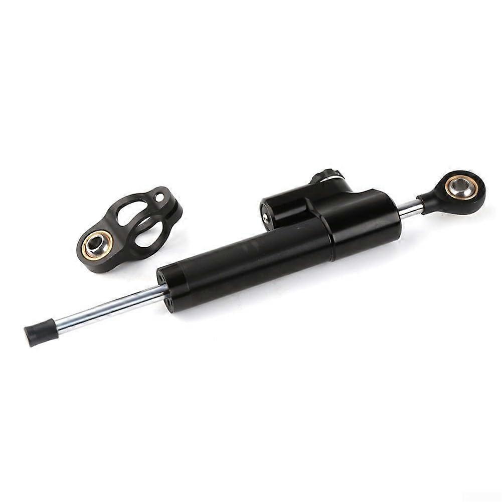 Motorcycle Steering Damper 256mm Black Handlebar Mount Head Shake Reducer Steel Stabilizer