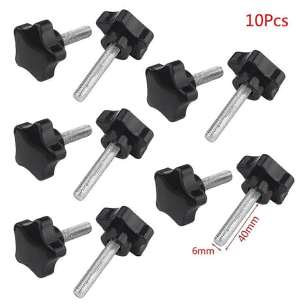 10 Pieces M6/M8 Male Thread Clamping Hand Star Shaped Knobs Clamping Screw 25-26