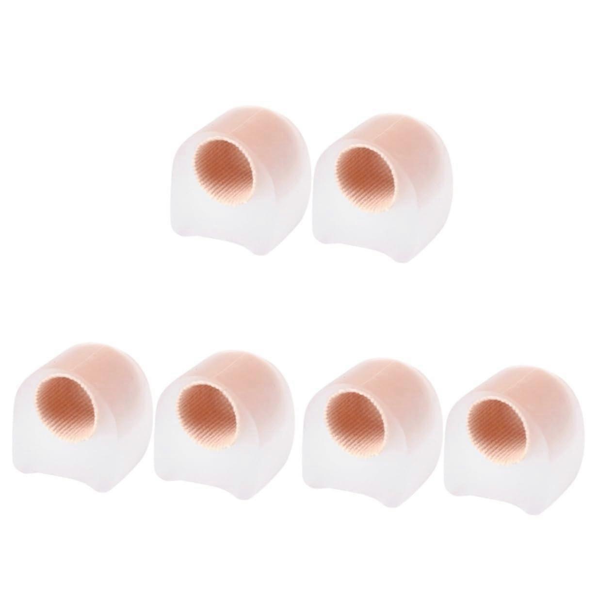 Toe Separators 6pcs Bunion Corrector for Pain Relief and Toe Alignment Beige SEBS Reusable Design
