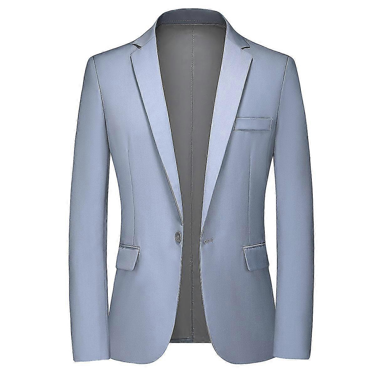 2025 Cloudstyle Men's Classic Solid Color 1 Button Casual Slim Fit Blazer
