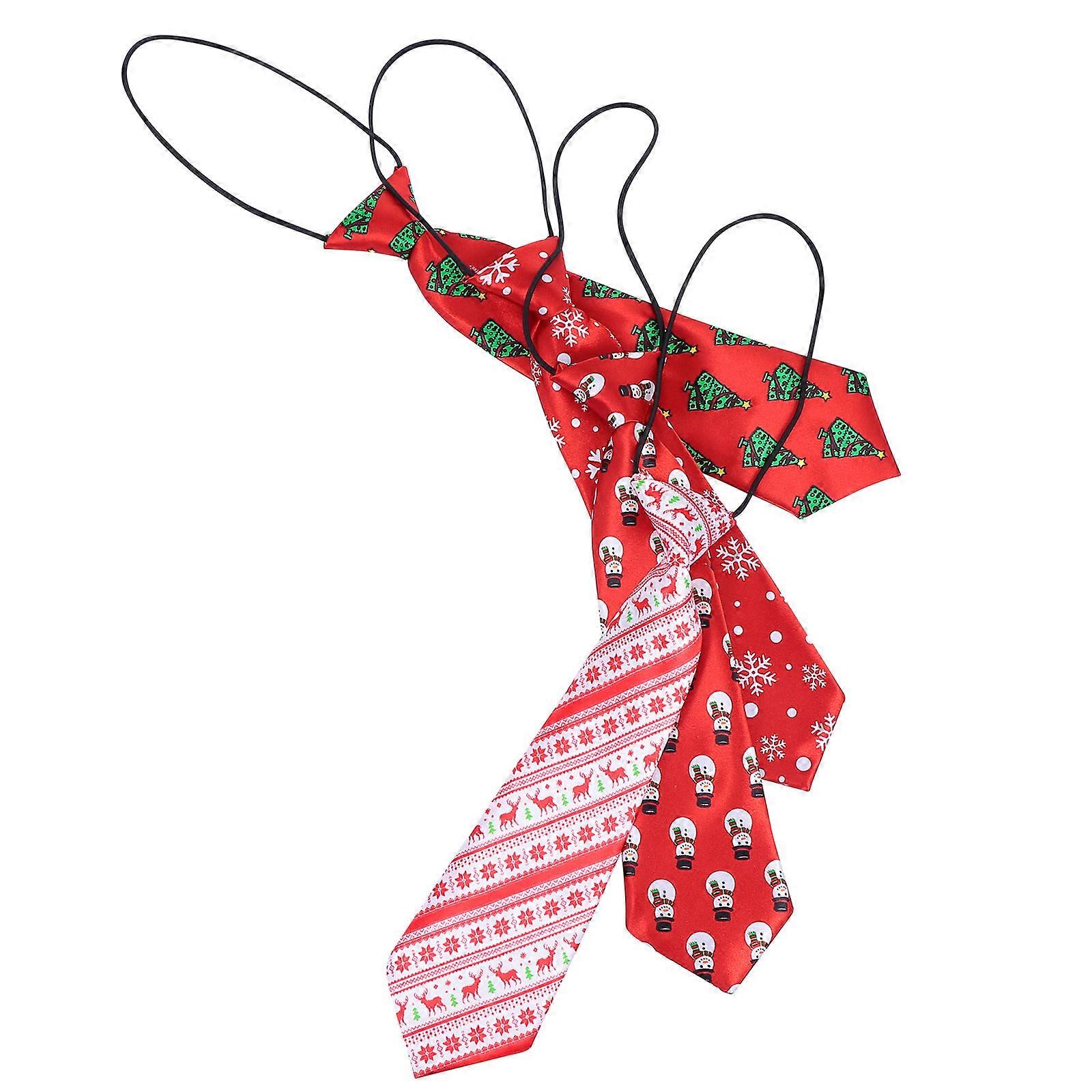 Creative Children Ties Christmas Neck Ties for Use 4Pcs Assorted Colors