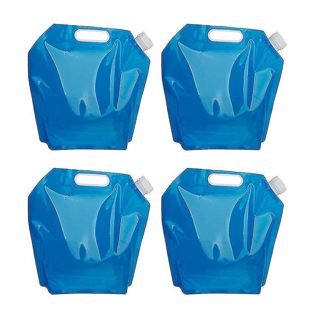 4pcs 5l Outdoor Large Capacity Water Bag Portable Foldable Drinking Water Bag Collapsible Water Tank