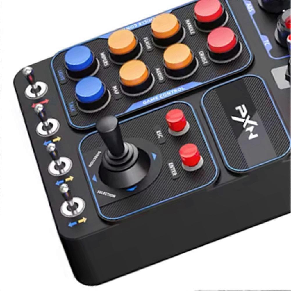 PXN CB1 Racing Game Central Control Box with Fixture, Equipped with 30 Programmable Buttons, PC Racing Game Controller
