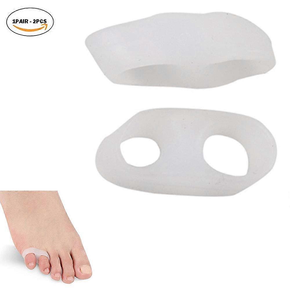 Toe Separator Bunion Corrector Silicone Gel Double Loop Pain Relief Toe Spacer for Overlapping Toes