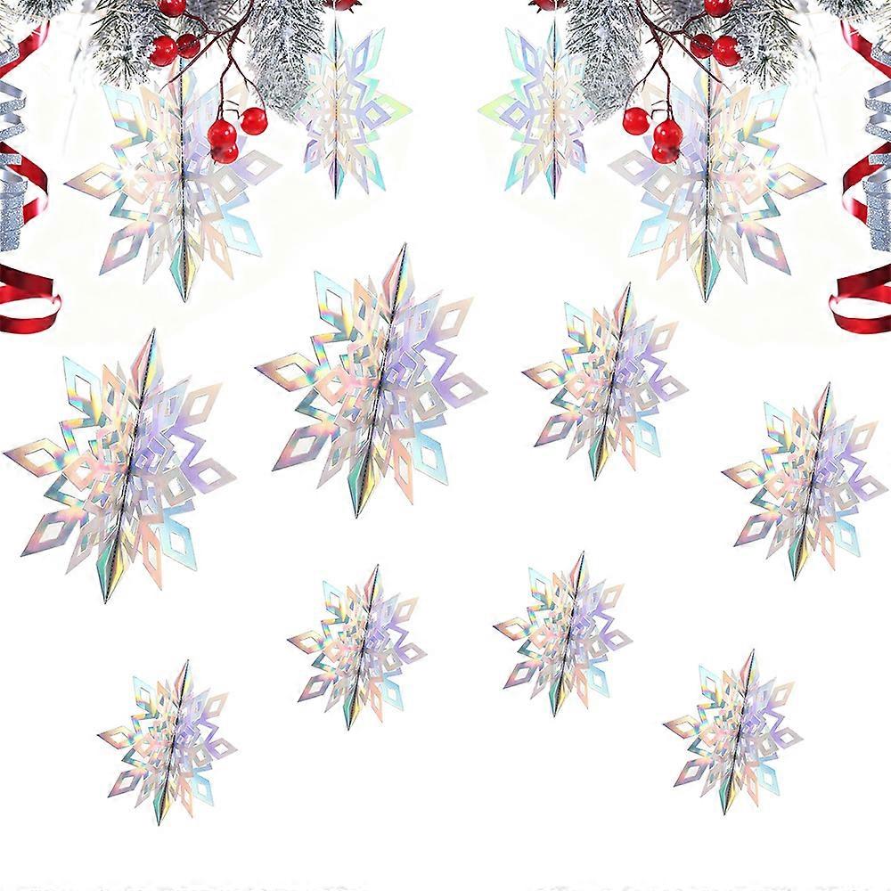 3D Paper Snowflake Hanging Decorations for Christmas Party-Gold