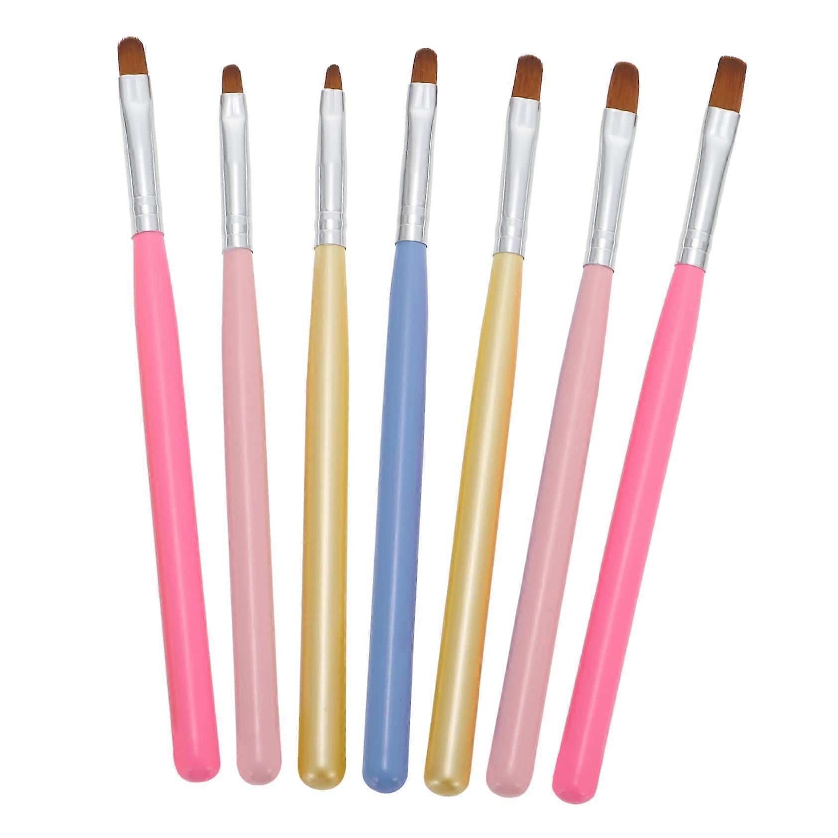 7pcs Professional Nail Art Brush Set for Manicure with Ergonomic Grip and Precise Smooth Application