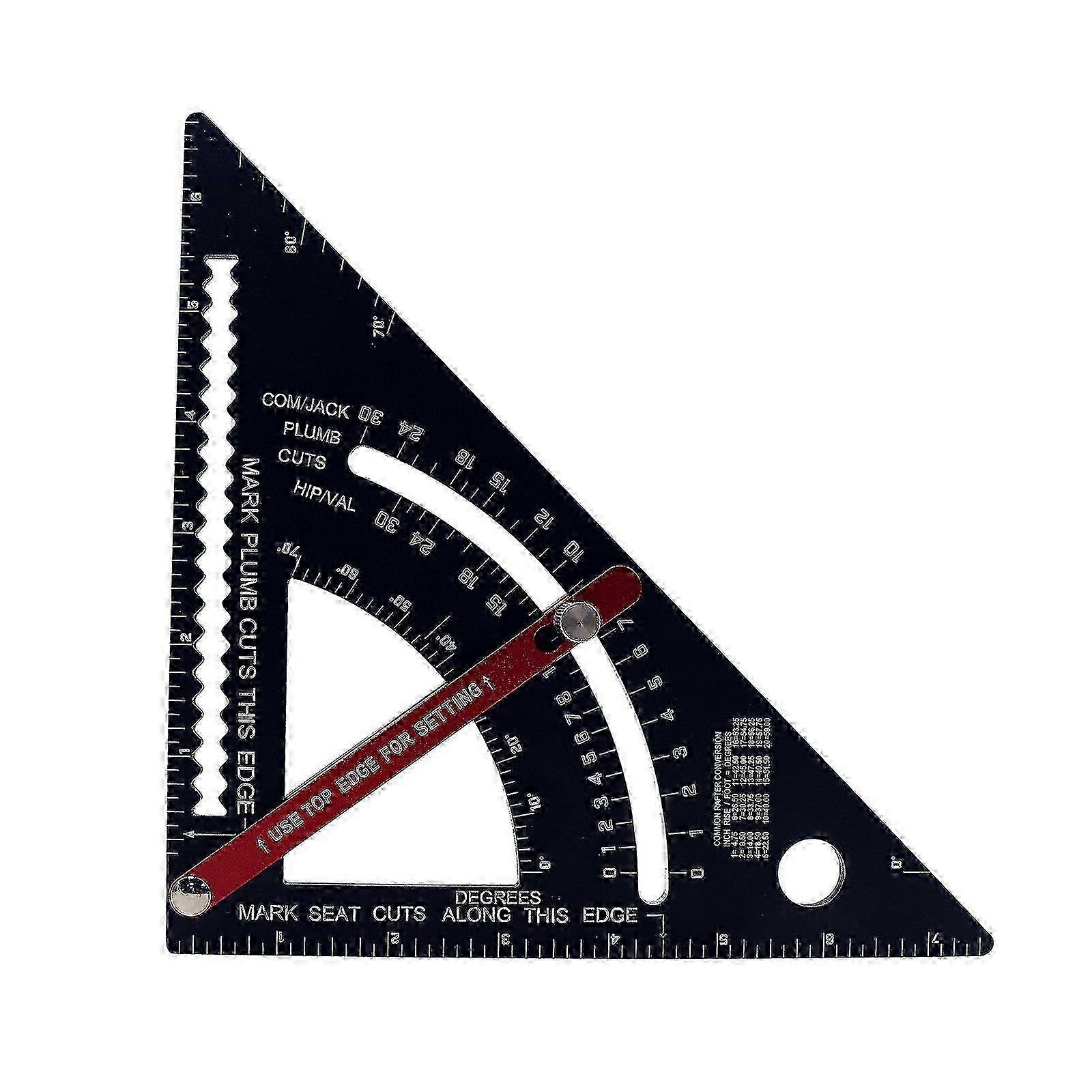 25-26 7inch Aluminum Alloy Triangle Ruler with Protractor