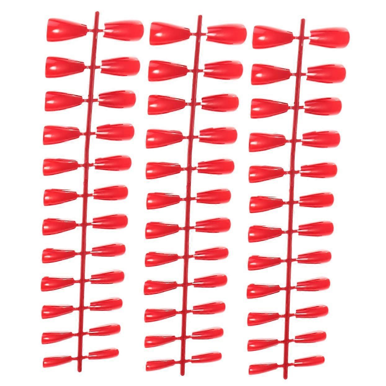 Red Press On Nails Square False Nails Set with Full Cover Odorless Tips for Women 72pcs