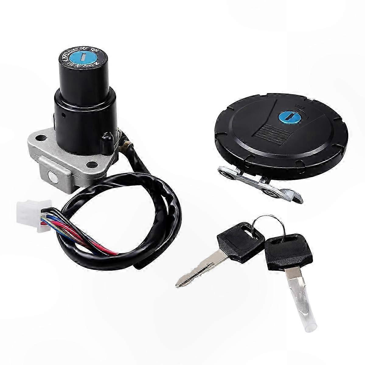 Universal Motorcycle Ignition Switch Fuel Cap Lock Key Set for 1987-2007 Models