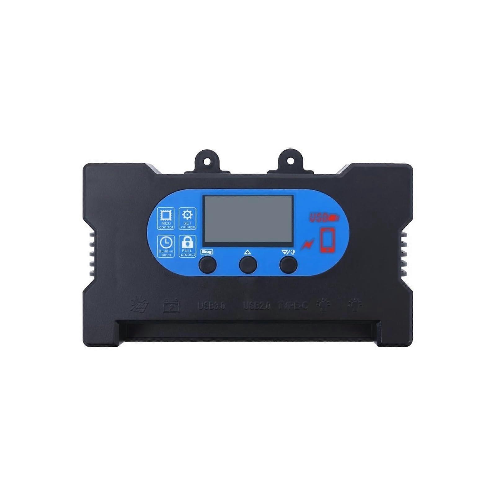 MPPT Solar Charge Controller 30A 12V 24V with Dual USB and TypeC for Fast Charging