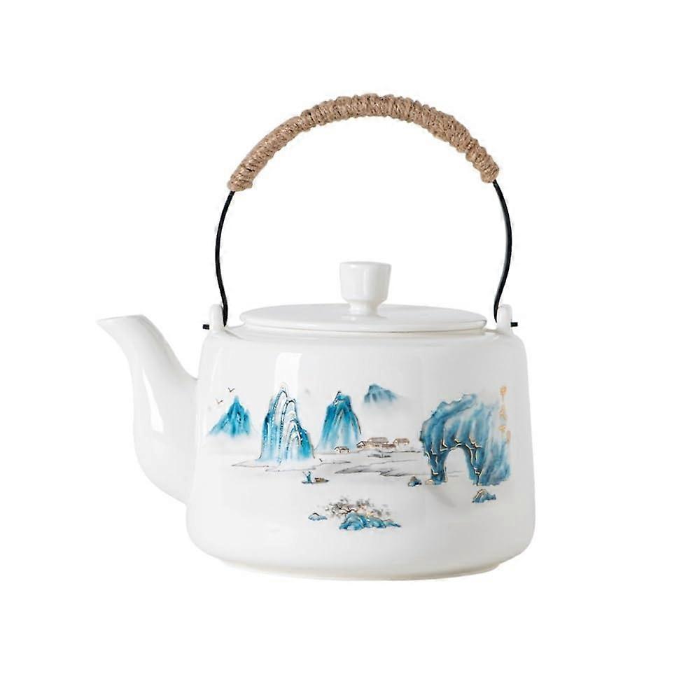 Large 1600ml Ceramic Teapot with Ergonomic NonDrip Spout for Home Brewing