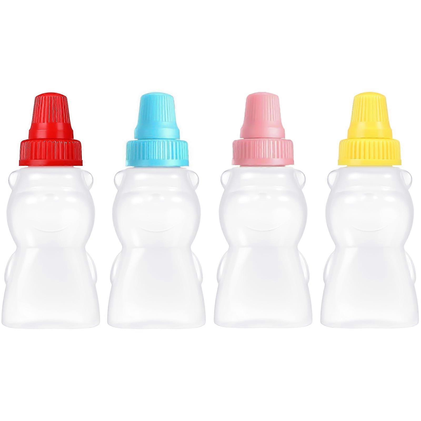 4 Pcs Mini Condiment Squeeze Bottles Leakproof Salad Dressing Containers for Lunch Box 1.4oz
