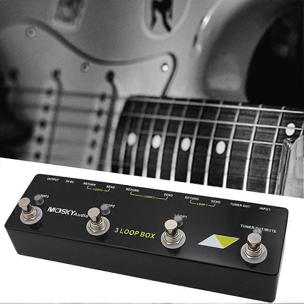 3 Loop Guitar Looper Pedal with True Bypass Effects, Metal Housing and Multiple Loop Recording