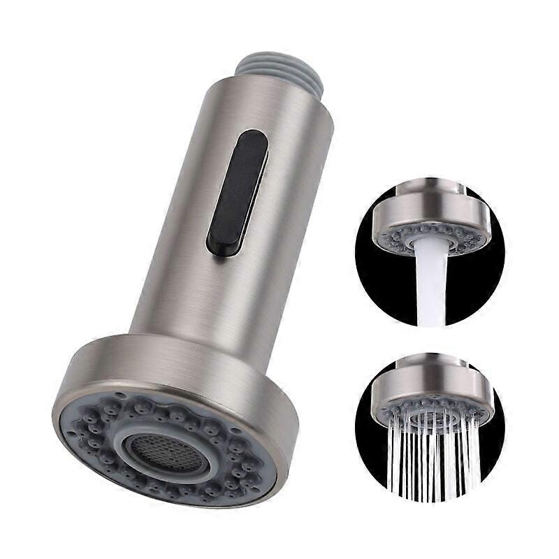 Pull-Out Kitchen Sink Sprayer with Stop Button, Brushed Spray Head, 2 Spray Patterns