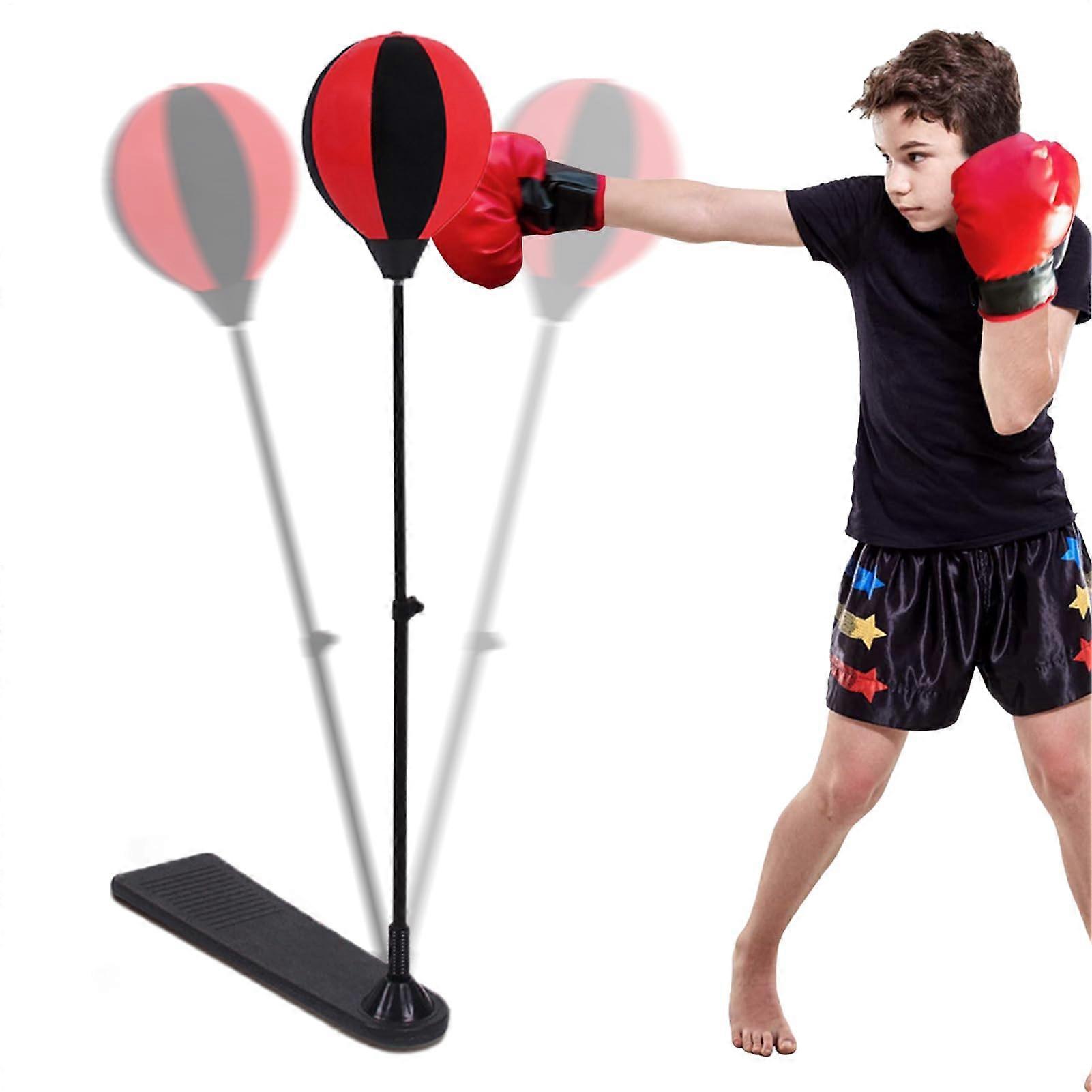 Kids Punching Bag with Stand Adjustable Height Boxing Set with Gloves for Ages 310