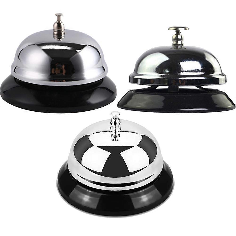 Metal Dinner Bells for Home Use Silver 3Pcs Service Bells