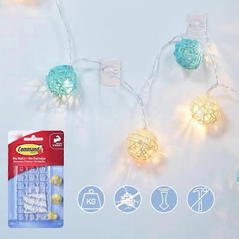 20-Clips，Command Decorating Clips Damage-Free Hanging clear plastic hooks Command 17026CLR Decorating Clips,Clear