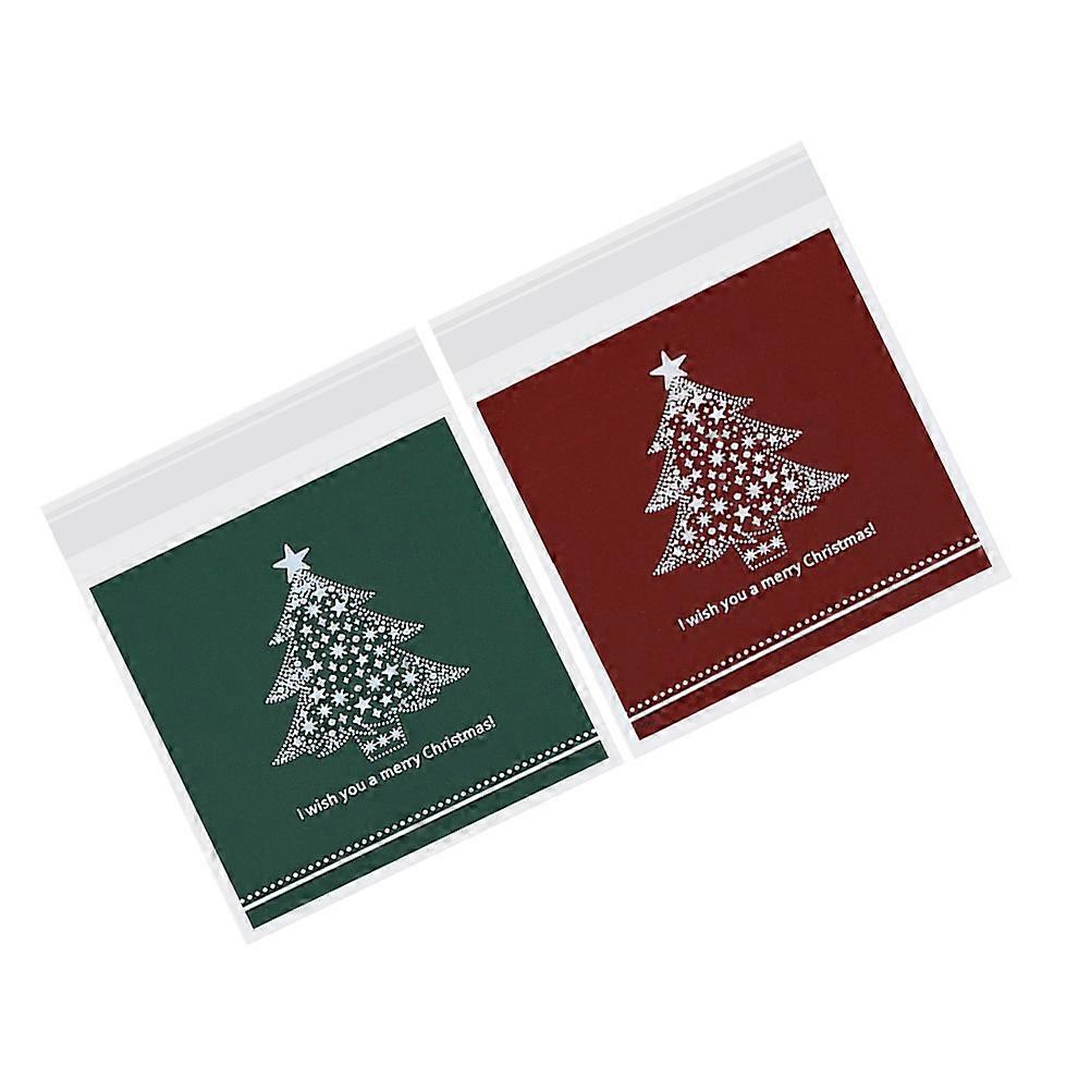 Disposable Biscuit Wrappers for Storage 200Pcs Christmas Tree Pattern Bags