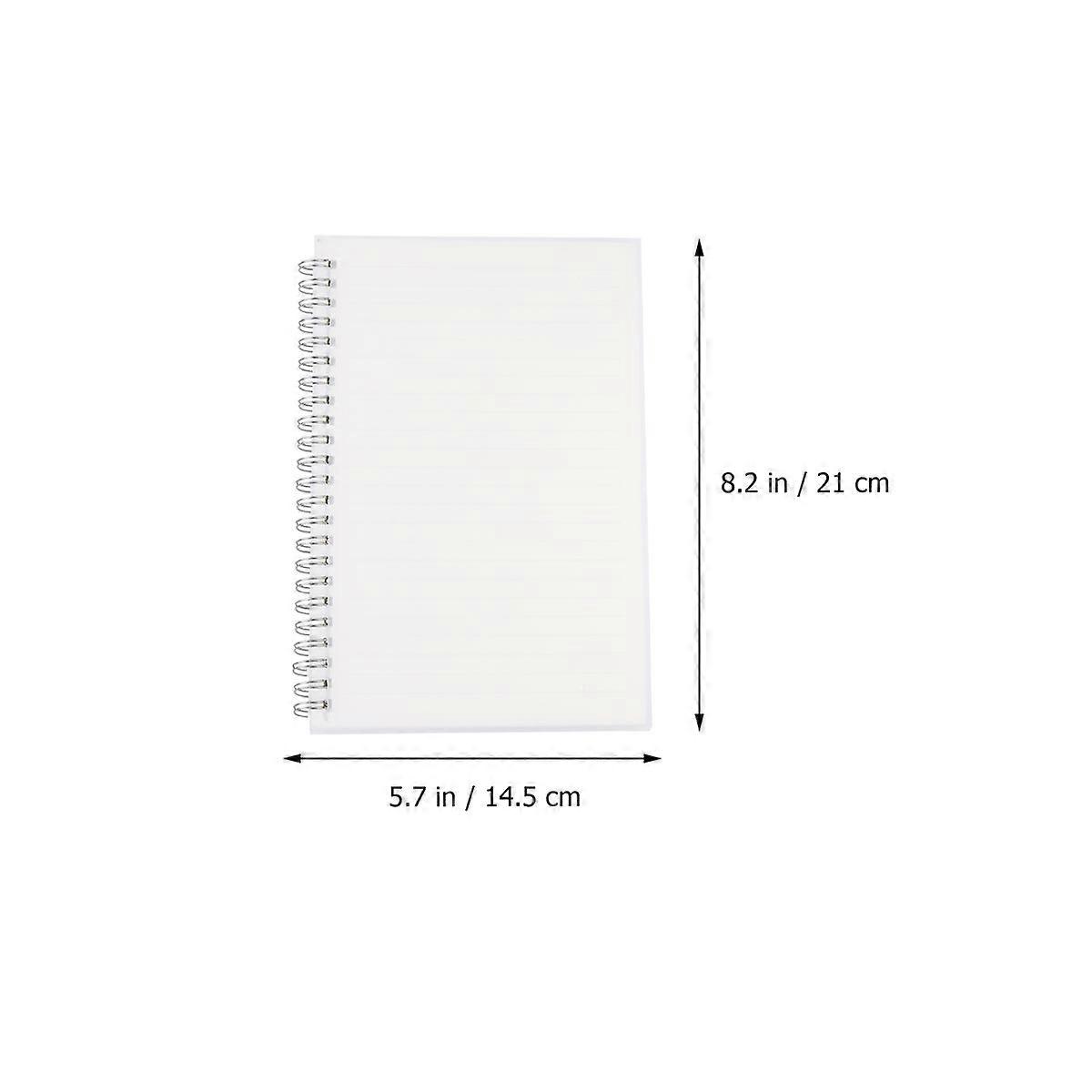 Coil Notebook Spiral Notepad Rectangular Writing Diary Transparent Grid Lines 21x14.5cm 2Set