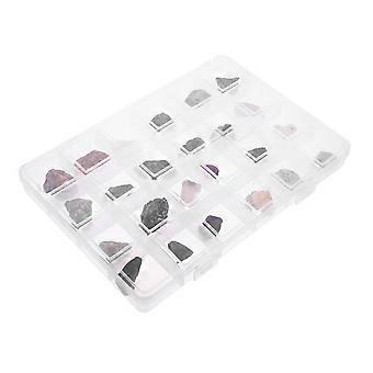 Verzamelset met mineralen voor kinderen, inclusief een doos met 24 stuks.