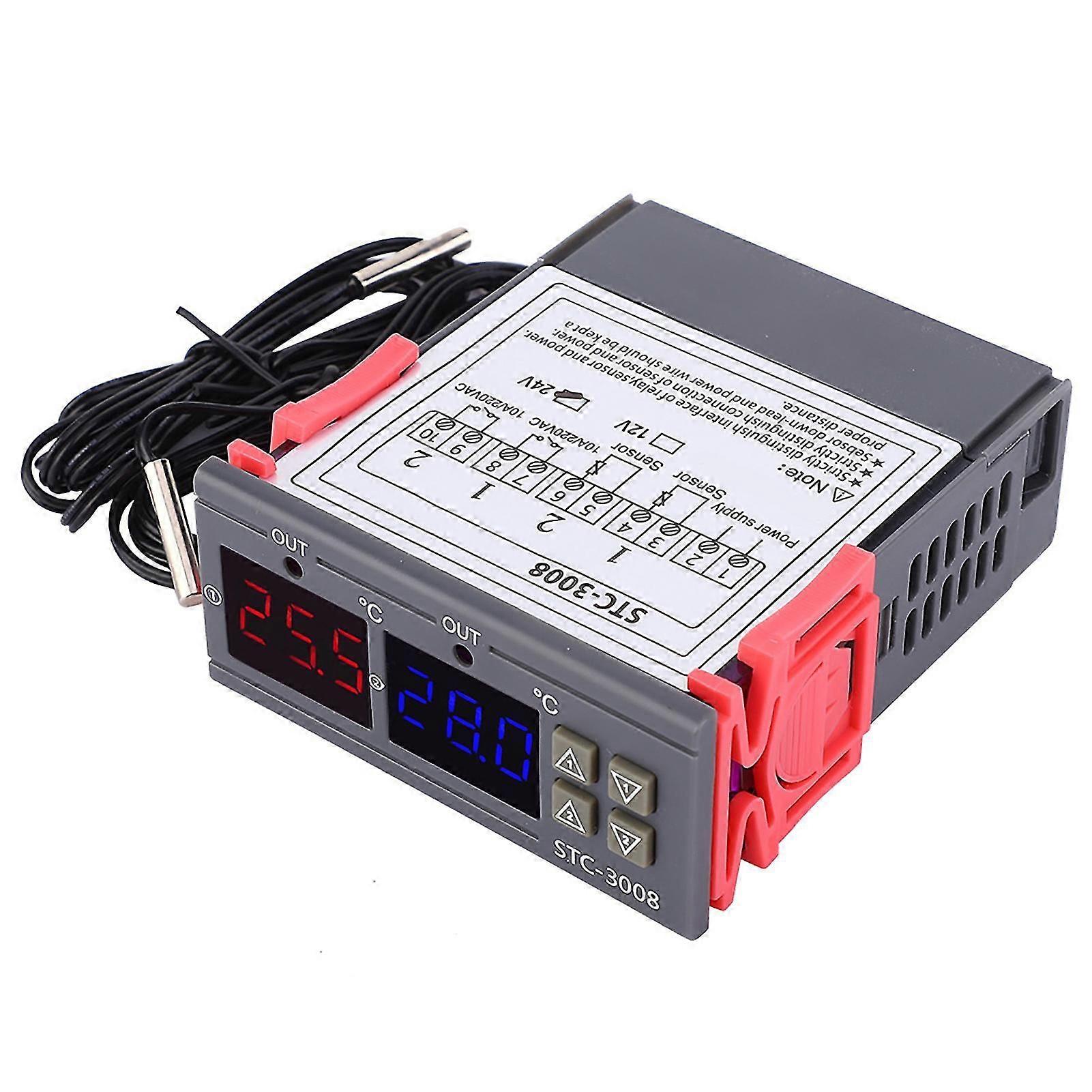 A Digital Intelligent Thermostat Adjustable Temperature Controller Switch with Dual NTC (24V)
