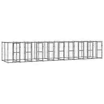 Outdoor-Hundezwinger Stahl mit Überdachung 21,78 m², SKU: 3082256